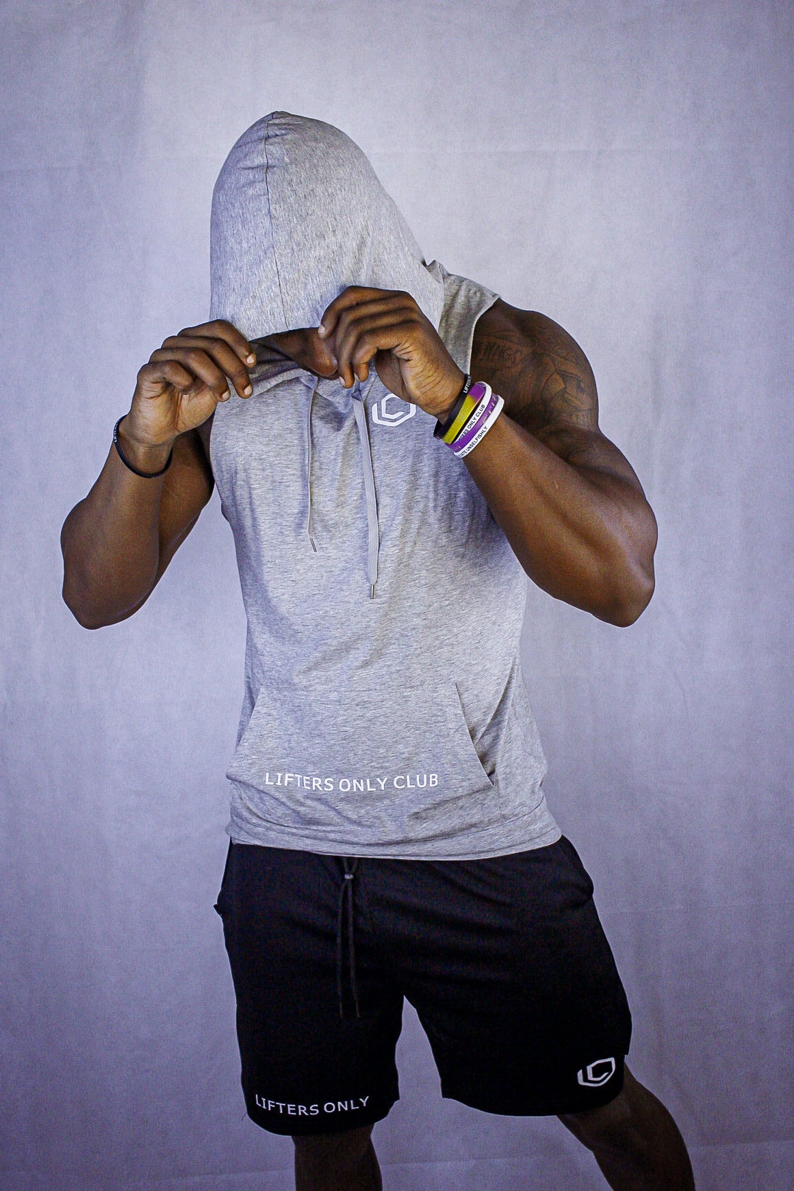 Grey Sleeveless Performance Hoodie