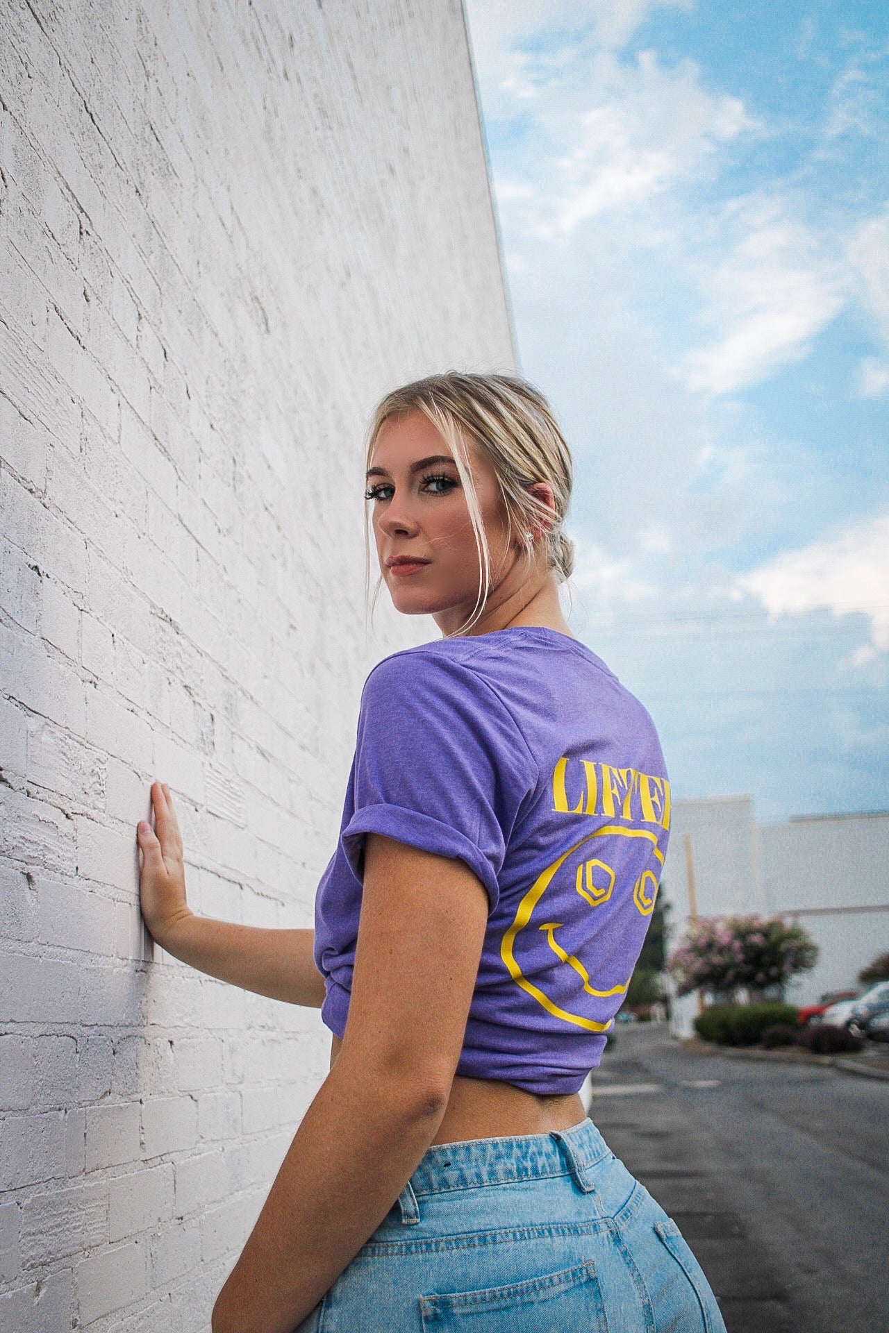 Purple Smile Back Tee