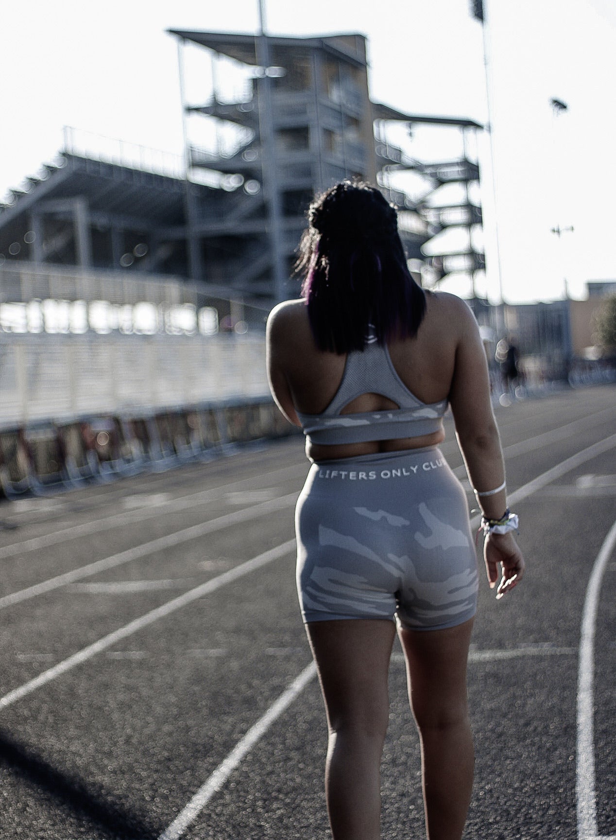 Grey Camo Biker Shorts