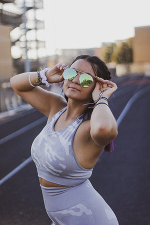 Grey Camo Sports Bra